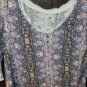 Plus size pretty boho patterned top